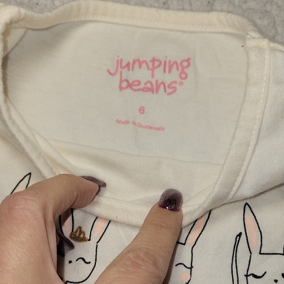 Jumping Beans Cream Long Sleeve Shirt with Bunny Dancers - Picture 3 of 4